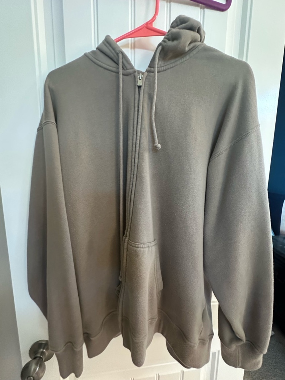 Hollister Zip-Up Hooded Sweatshirt - Taupe/brown